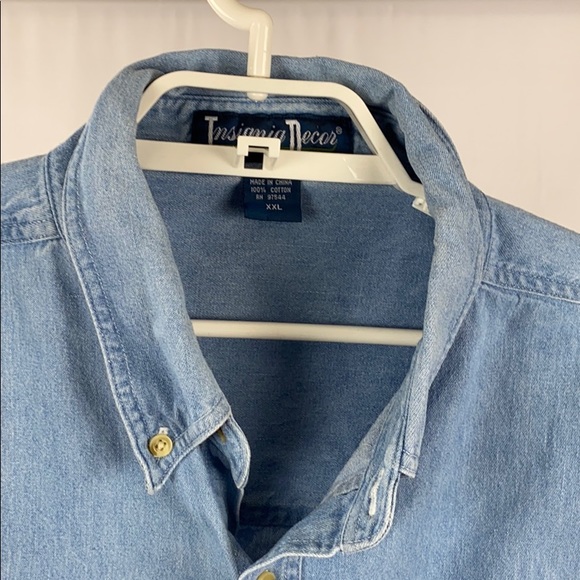 XXL Wine Embroidered Denim Shirt 2X - Picture 3 of 4